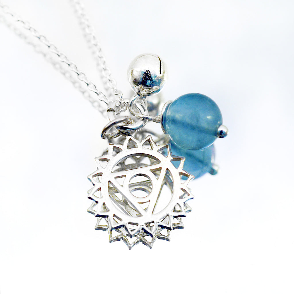 Throat Chakra Symbol Necklace with Blue Fluorite - i Love Chakra 