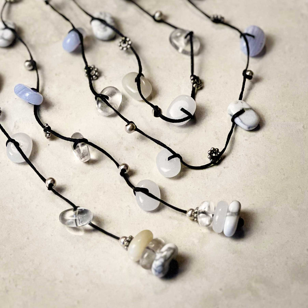 Crown Chakra Stones Crystal Ritual Necklace - Calming