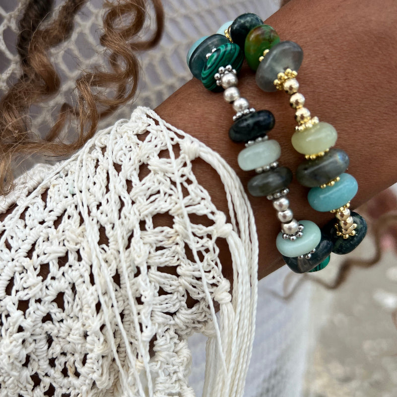 GREEN CRYSTALS BRACELET FOR HEART CHAKRA LOVE