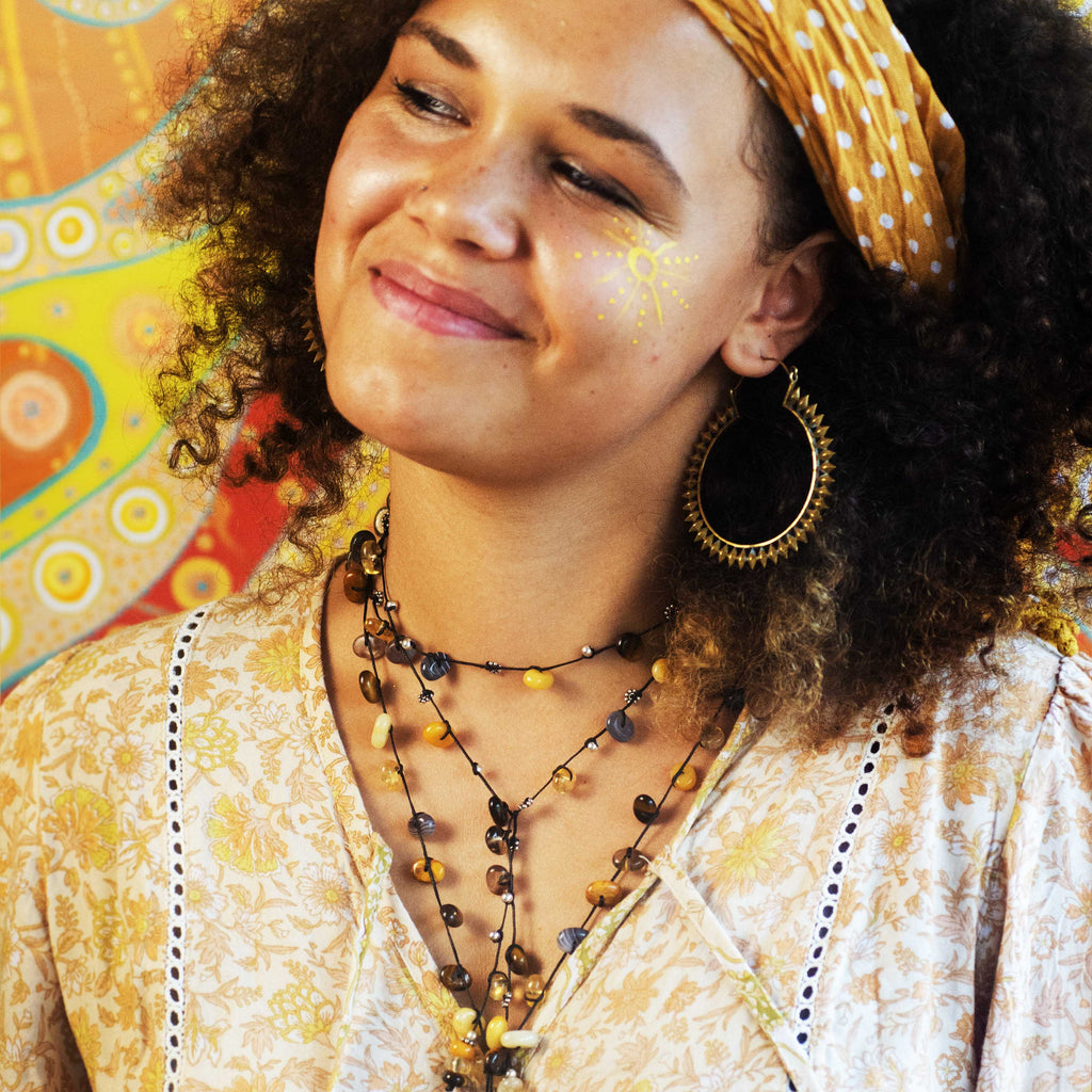 Deluxe Solar Plexus Chakra Stones Crystal Ritual Necklace - Abundance