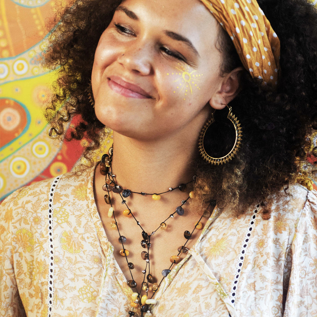 “Unisex solar plexus chakra crystals necklace for confidence, abundance, and personal power. Handcrafted with custom-cut crystals and chakra stones for strength and success.”