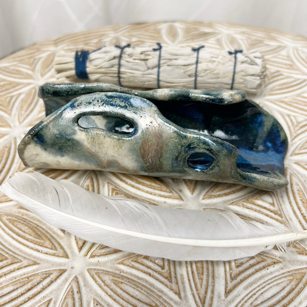  Hand made Sage burning ceramics for cleansing space 
