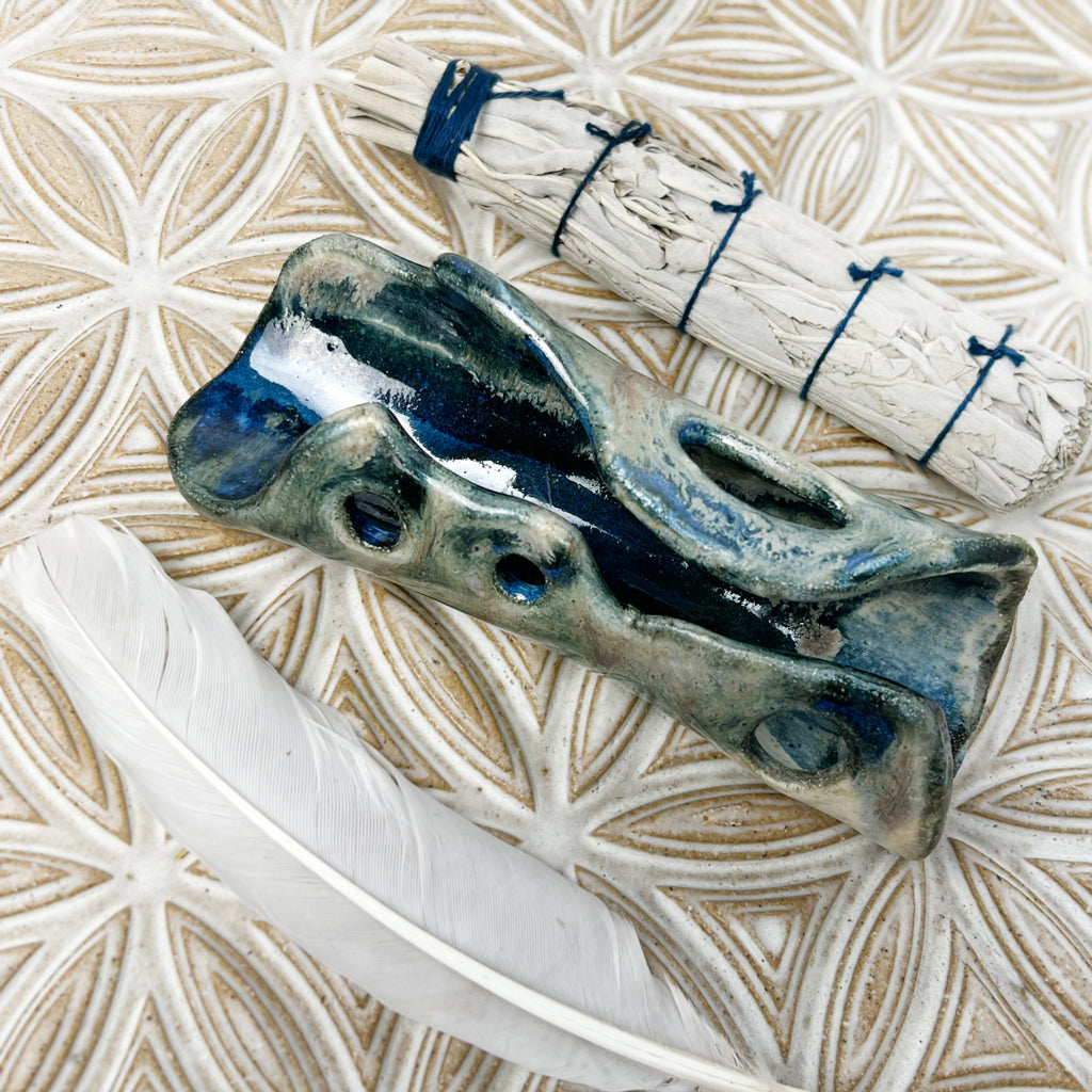 Hand made Sage burning ceramics for cleansing space 