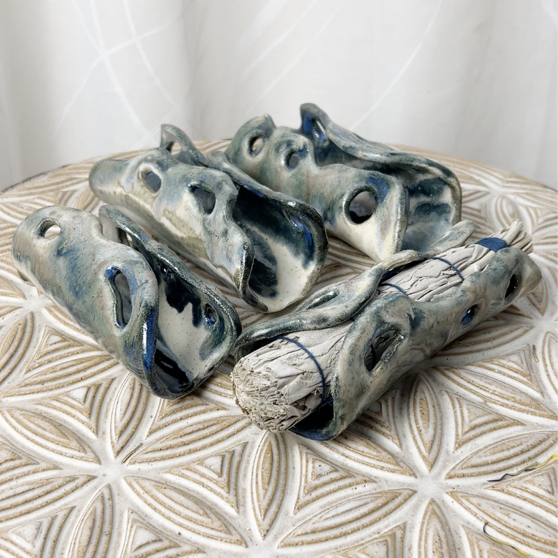 Hand made Sage burning ceramics for cleansing space 