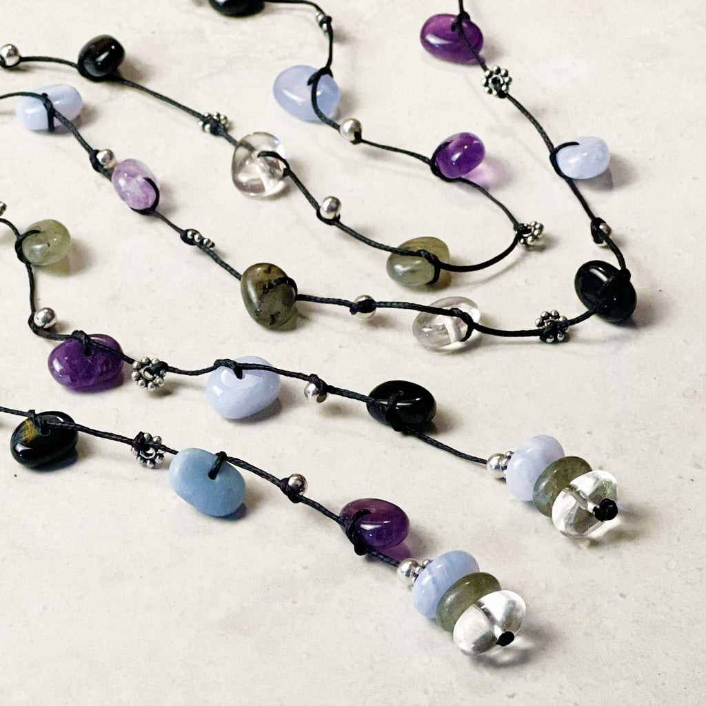 Third Eye Chakra Stones Crystal Wrap Necklace - Intuition