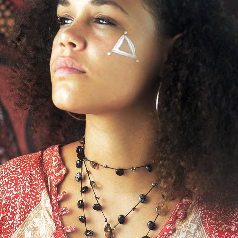 unisex root chakra crystal necklace for grounding & protection