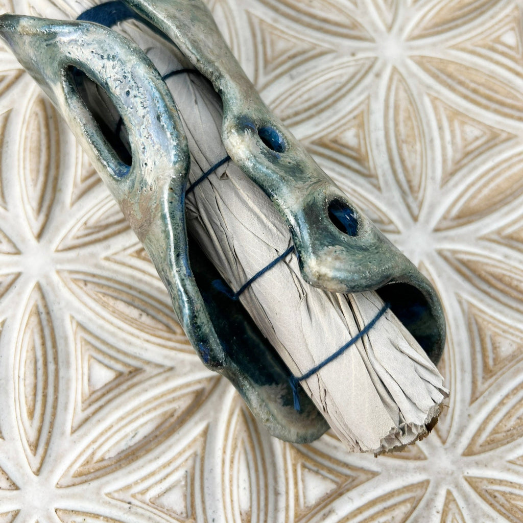 ceramic sage burner for cleansing space