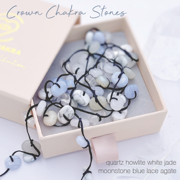 Crown Chakra Stones Crystal Ritual Necklace - Calming