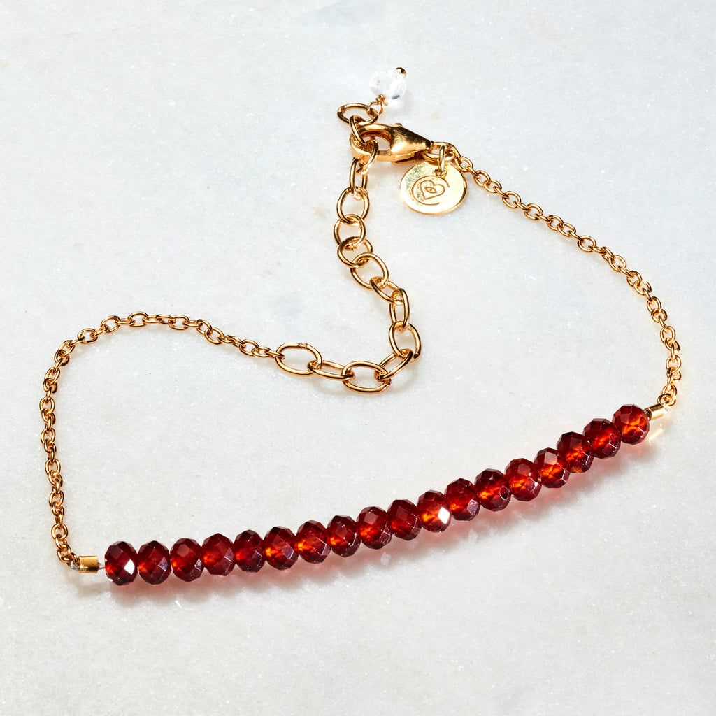 Crystal Beams Bracelet - Garnet - i Love Chakra 