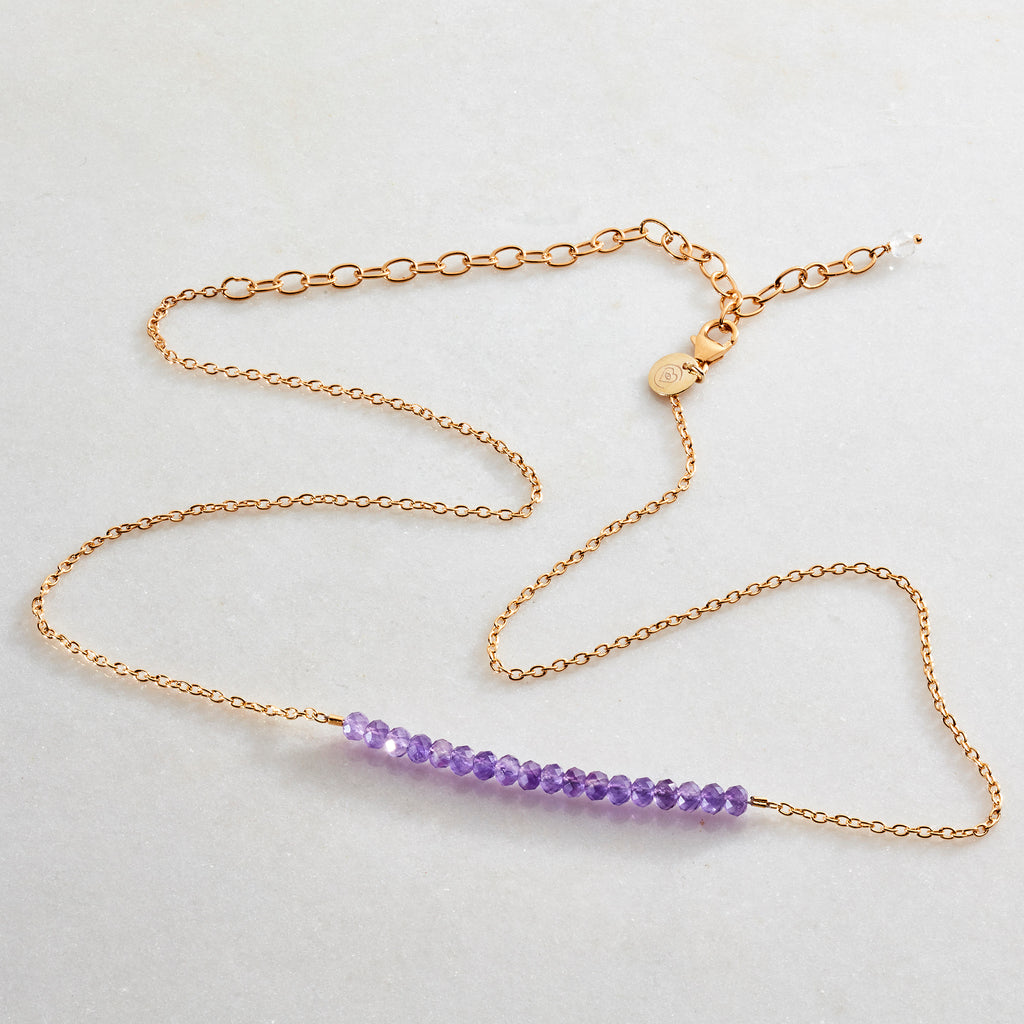 Crystal Beams Necklace - Amethyst - i Love Chakra 