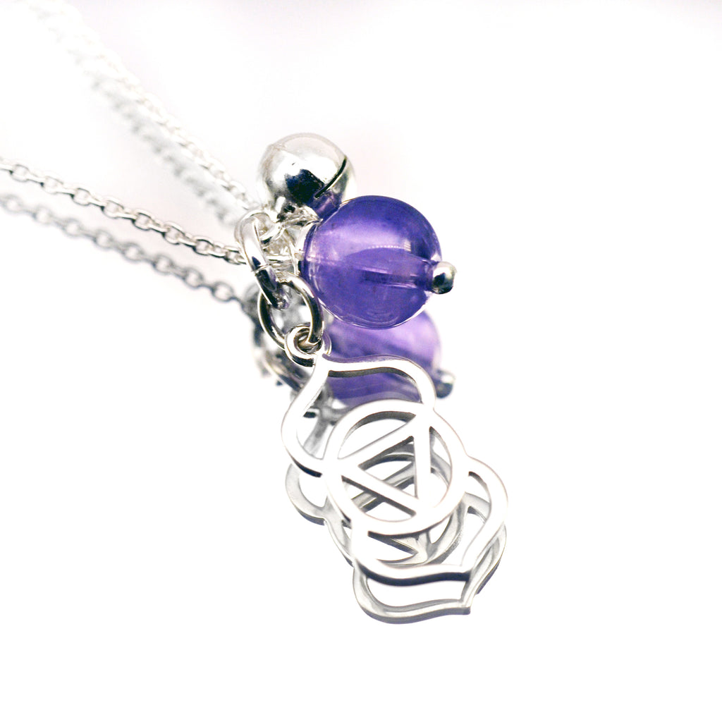 Third Eye Chakra Symbol Necklace with Amethyst - i Love Chakra 