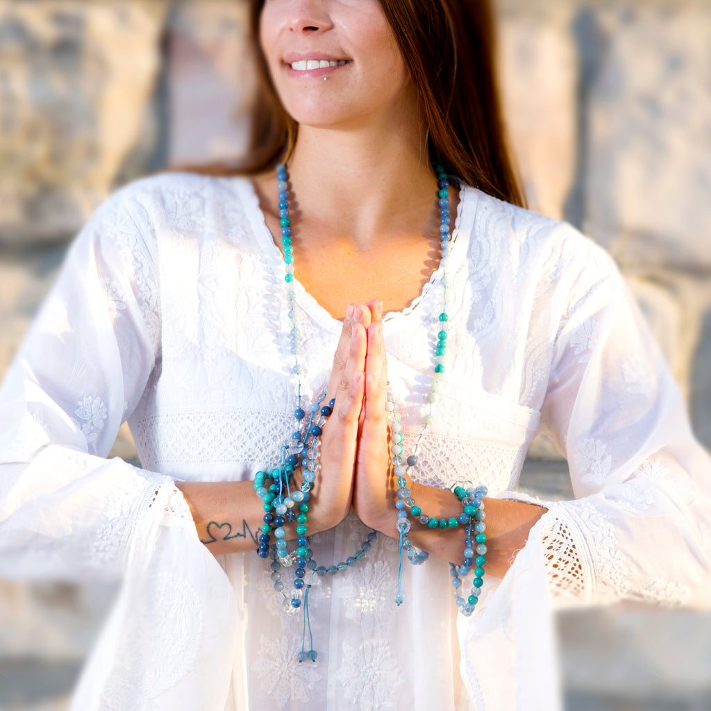 Happy Buddha Throat Chakra Mala - Expression & Release - i Love Chakra 