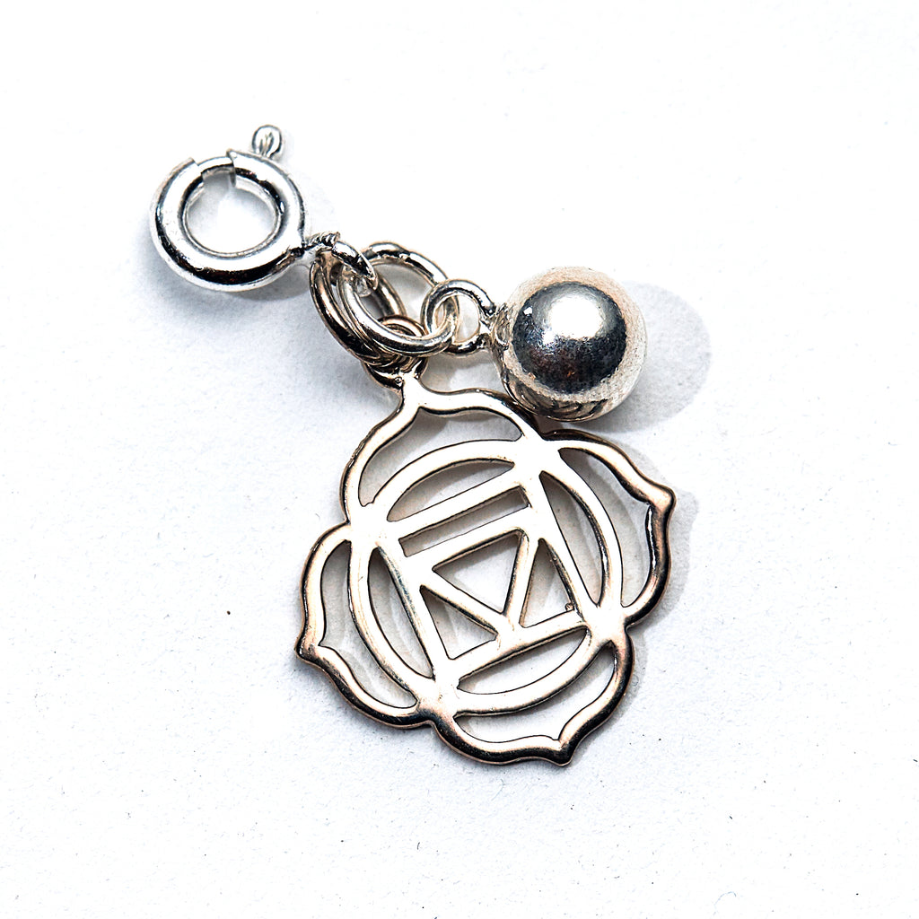 Silver Lotus Flower & Bell Charm - Root Chakra - i Love Chakra 