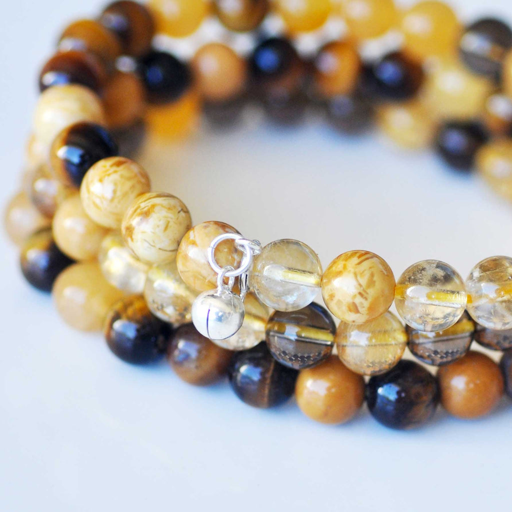 Solar Plexus Chakra Bracelet Stack - Abundance & Confidence with FREE CHAKRA DECK