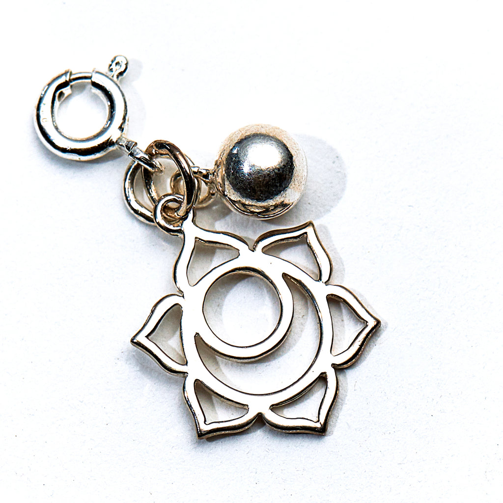 Silver Lotus Flower & Bell Charm - Sacral Chakra - i Love Chakra 