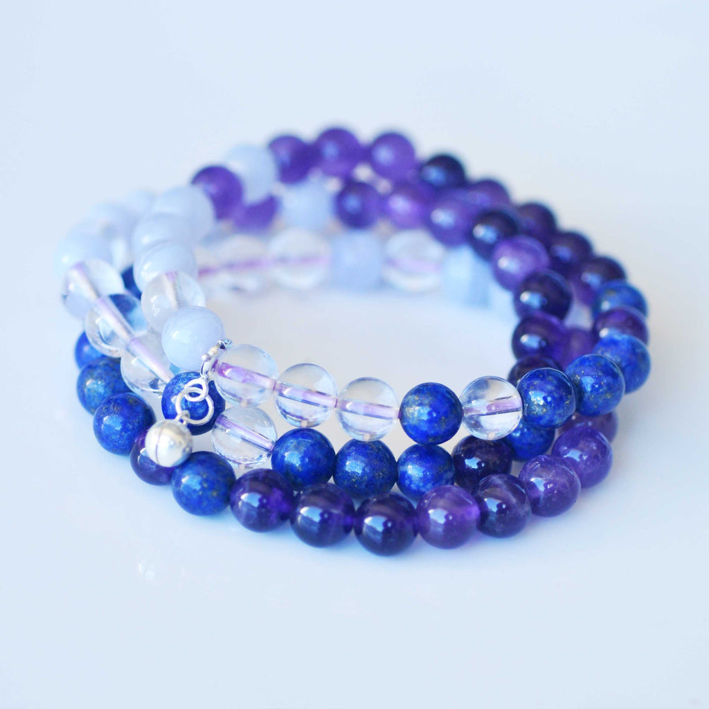 Third Eye Chakra Bracelet Stack - Intuition & Trust with FREE CHAKRA DECK