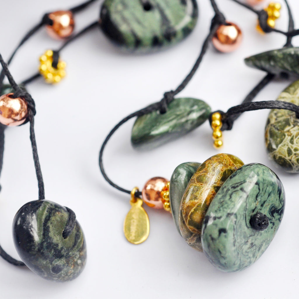 Seraphinite & Green Jasper Necklace - i Love Chakra 